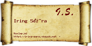 Iring Sára névjegykártya